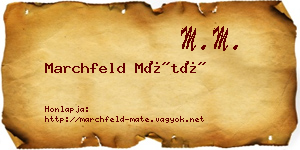 Marchfeld Máté névjegykártya
